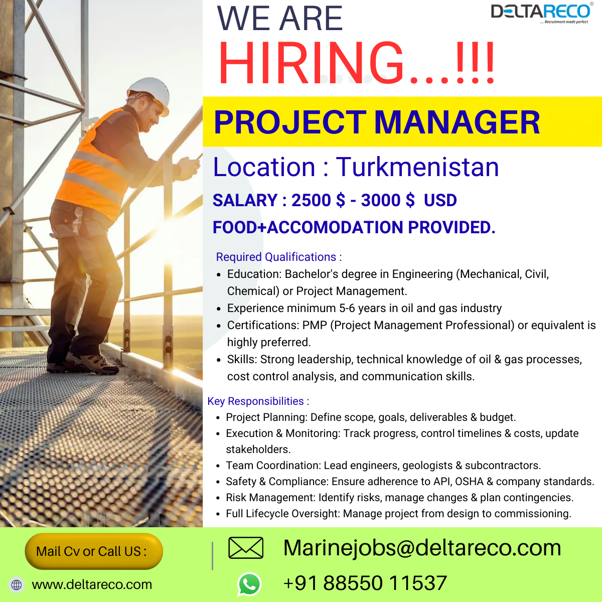 Hiring Project Manager for Turkmenistan