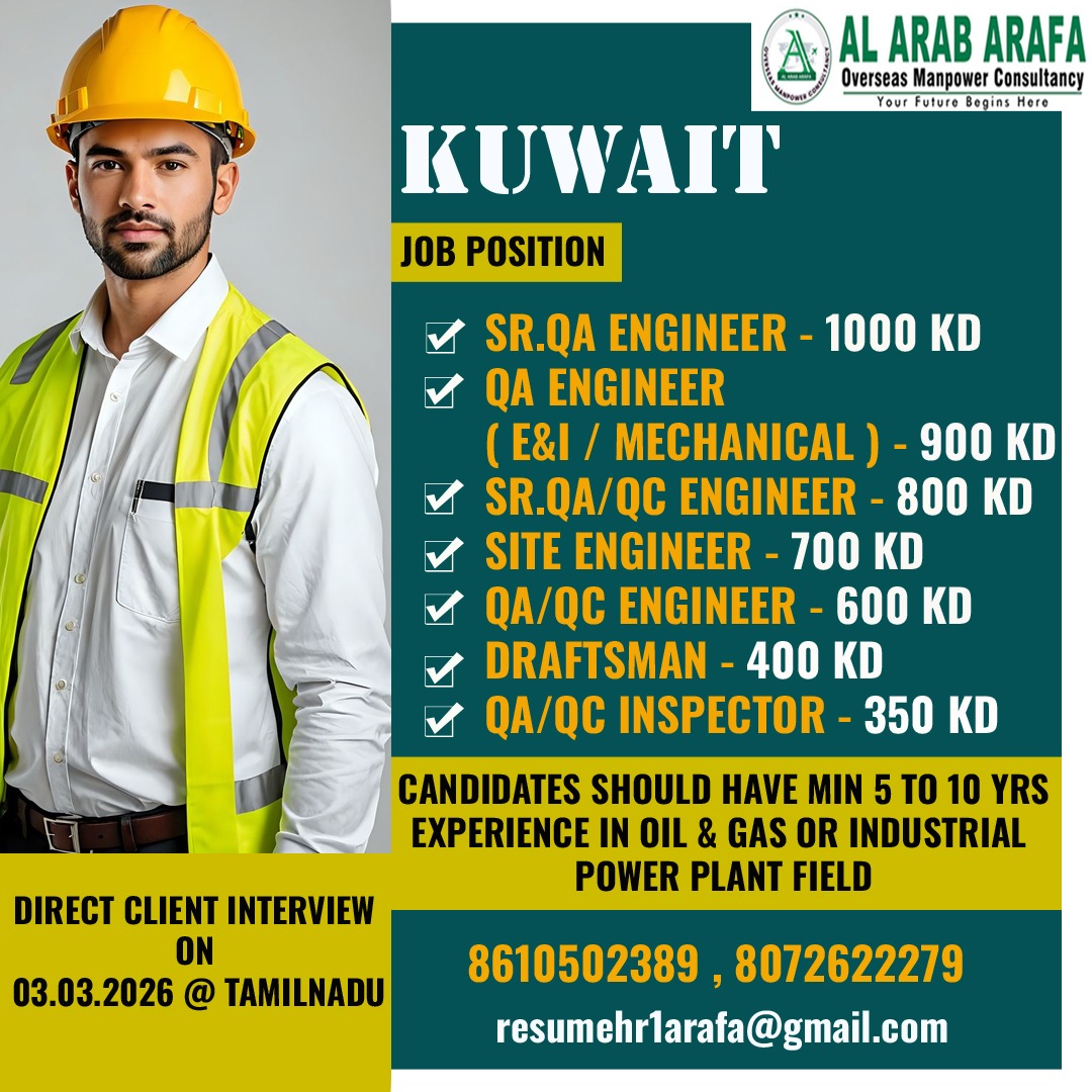 DIRECT CLIENT  INTERVIEW ON 03.03.2026 @ CHENNAI