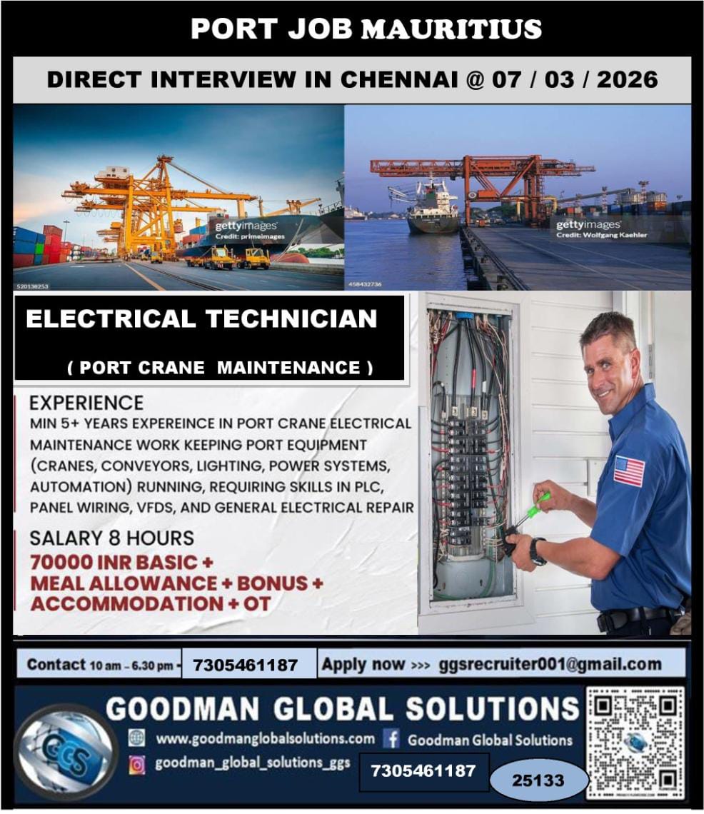 PORT JOB MAURITIUS DIRECT CLIENT  INTERVIEW IN CHENNAI @ 07/03/2026