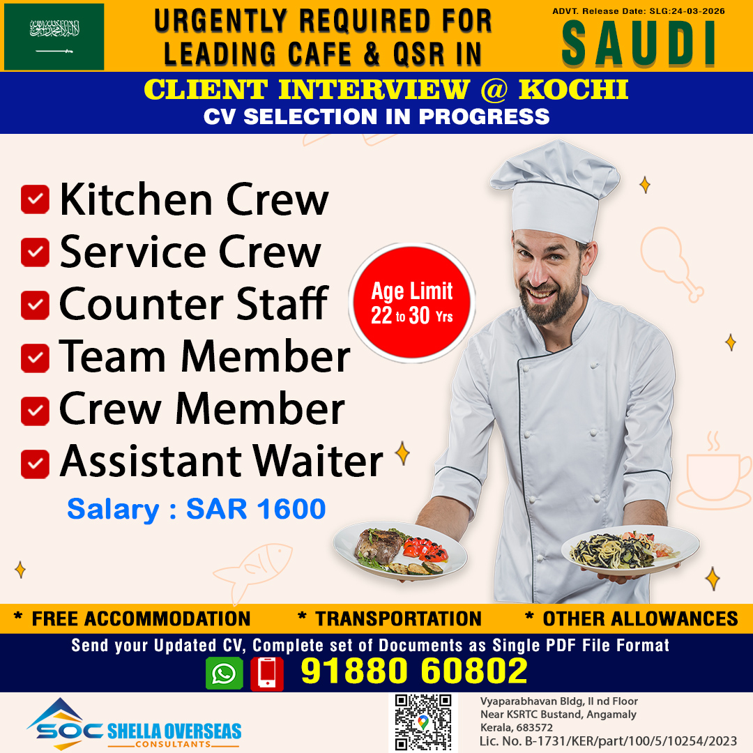 Kitchen Crew Jobs Saudi Arabia