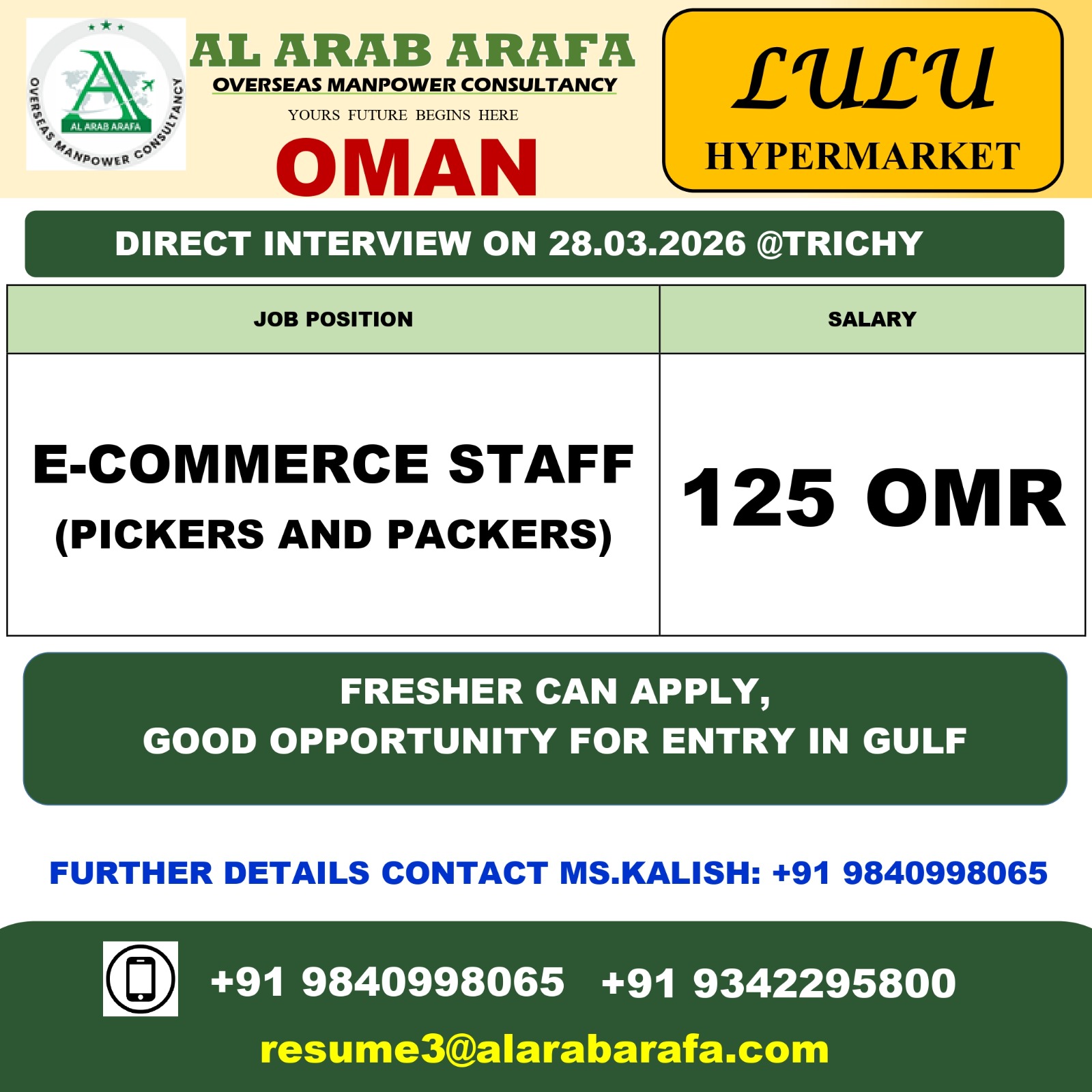 walkin direct interview @ 28.03.2026