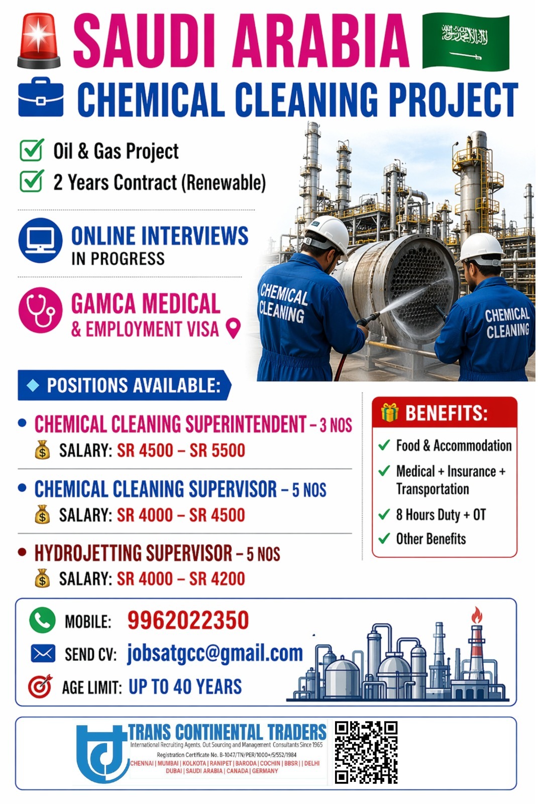 HIRING FOR SAUDI ARABIA OIL AND GAS COMPANY-SAUDI ARABIA