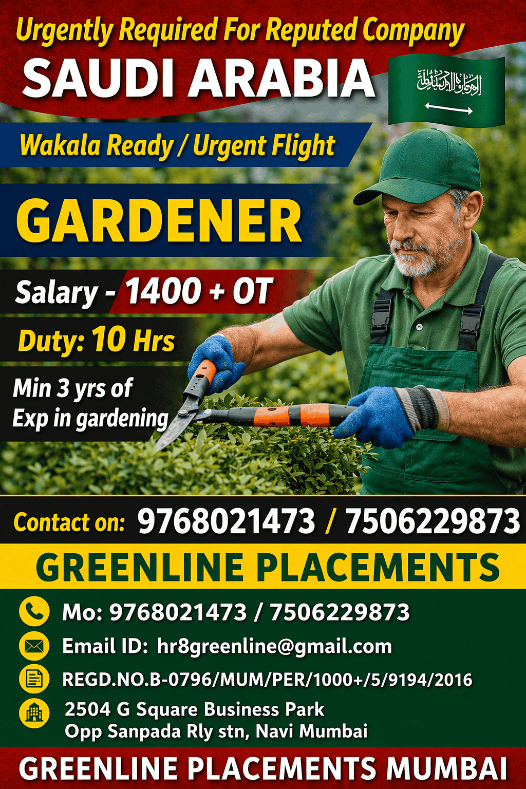 URGENTLY REQUIRED FOR REPUTED CO. K.S.A