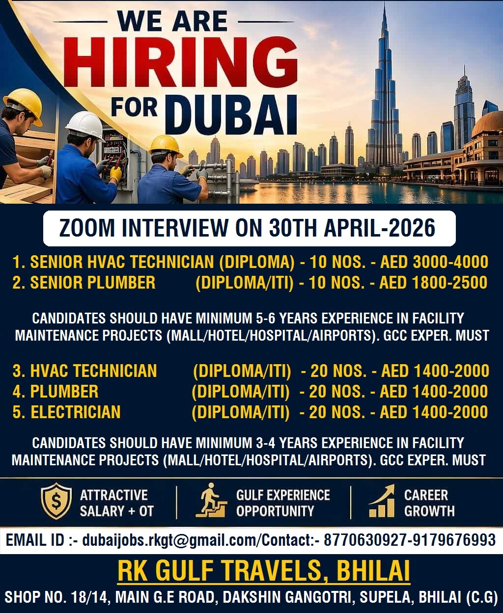 HIRING FOR A LEADING FACILITY MANAGEMENT COMPANY- UAE.