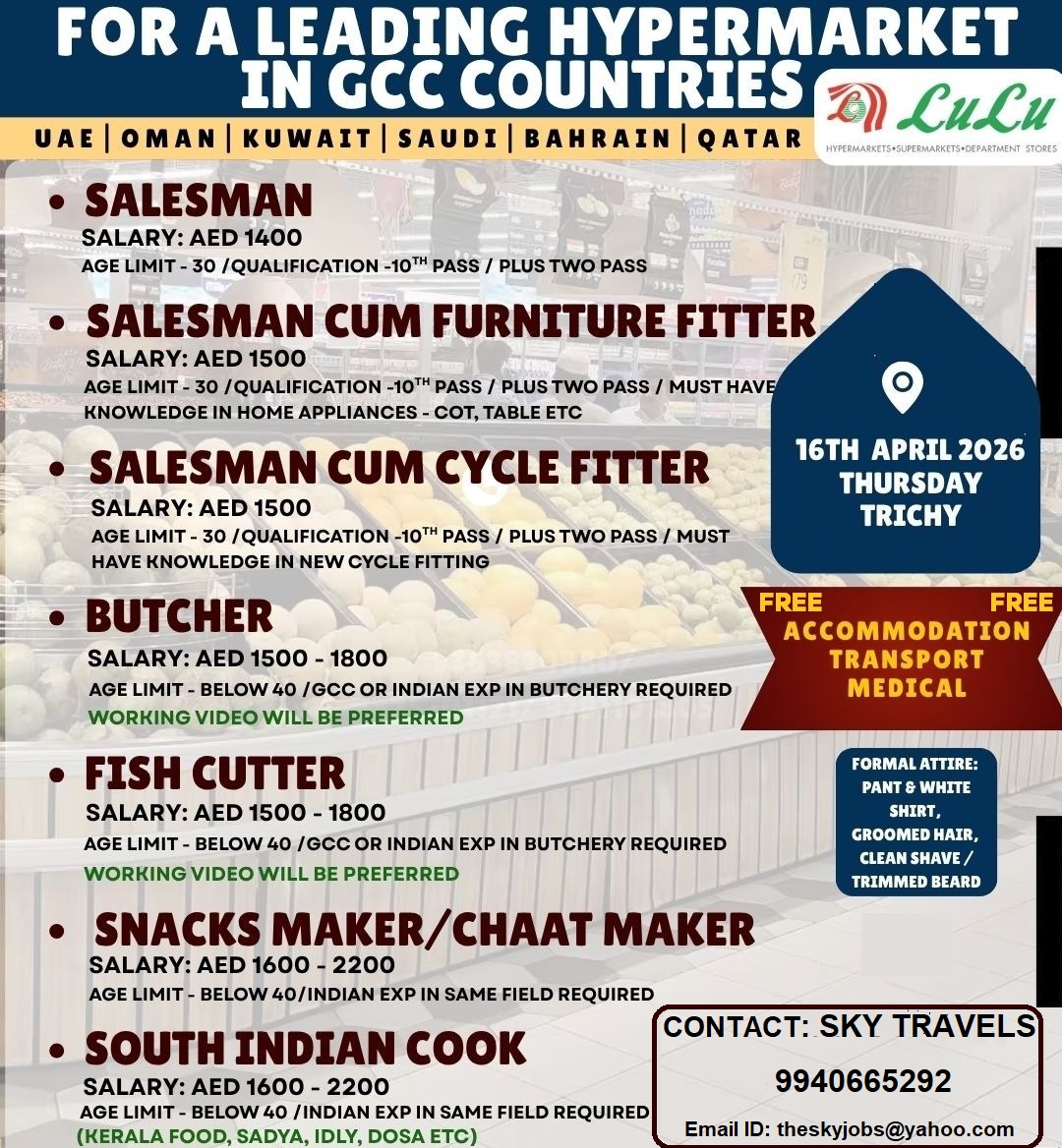 Urgently Required Leading Hyper Market For Gulf Countries.