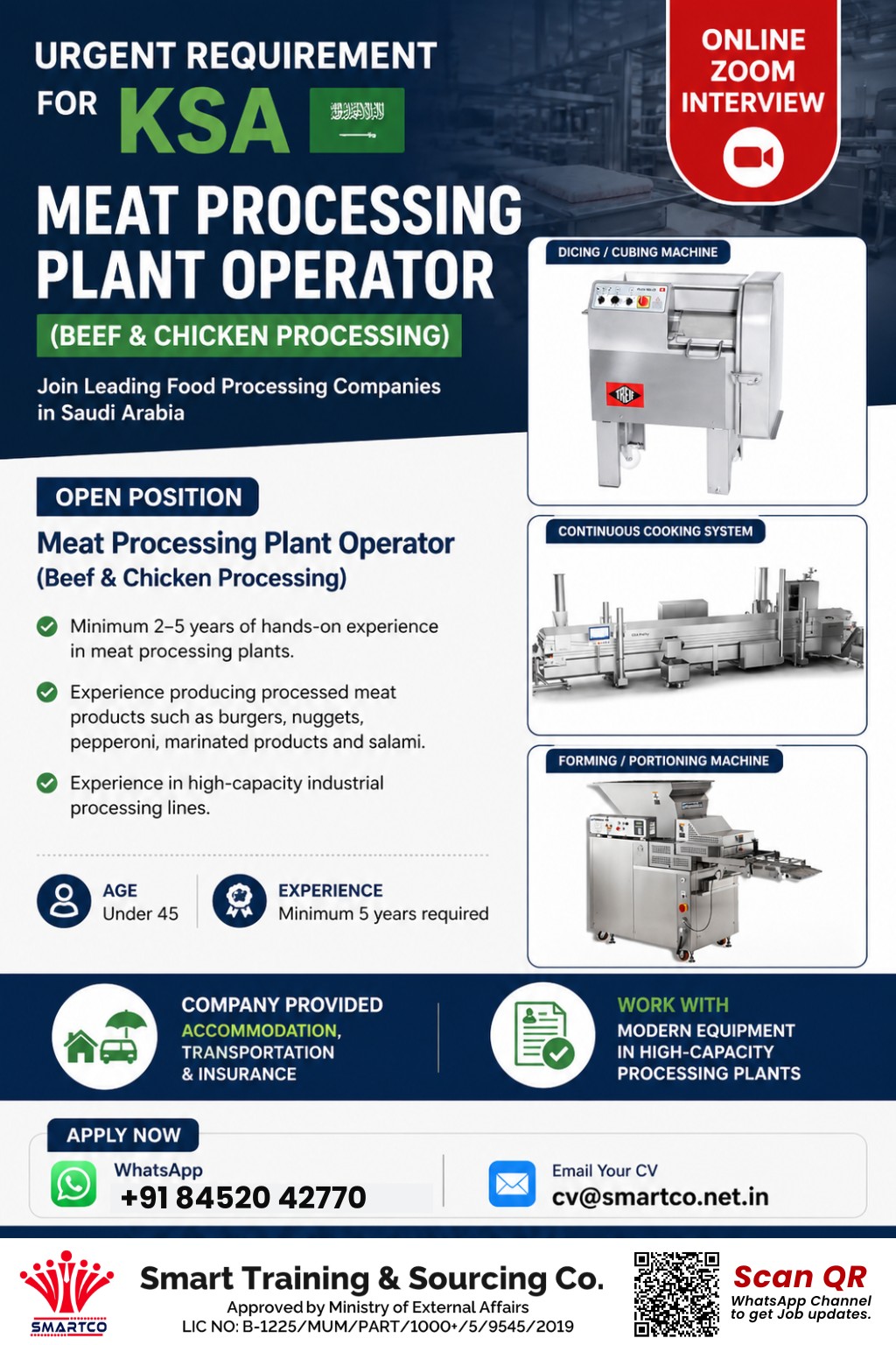 URGENT REQUIREMENT FOR 🇸🇦 KSA MEAT PROCESSING PLANT OPERATOR
