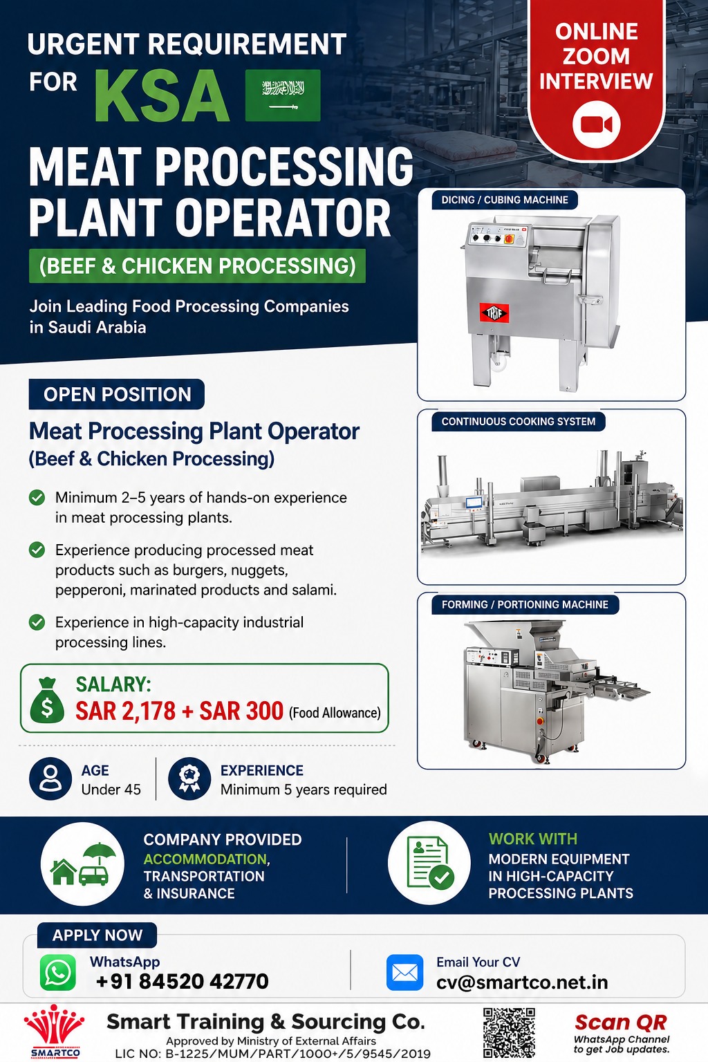 URGENT REQUIREMENT FOR 🇸🇦 KSA 🏭 MEAT PROCESSING PLANT OPERATOR
