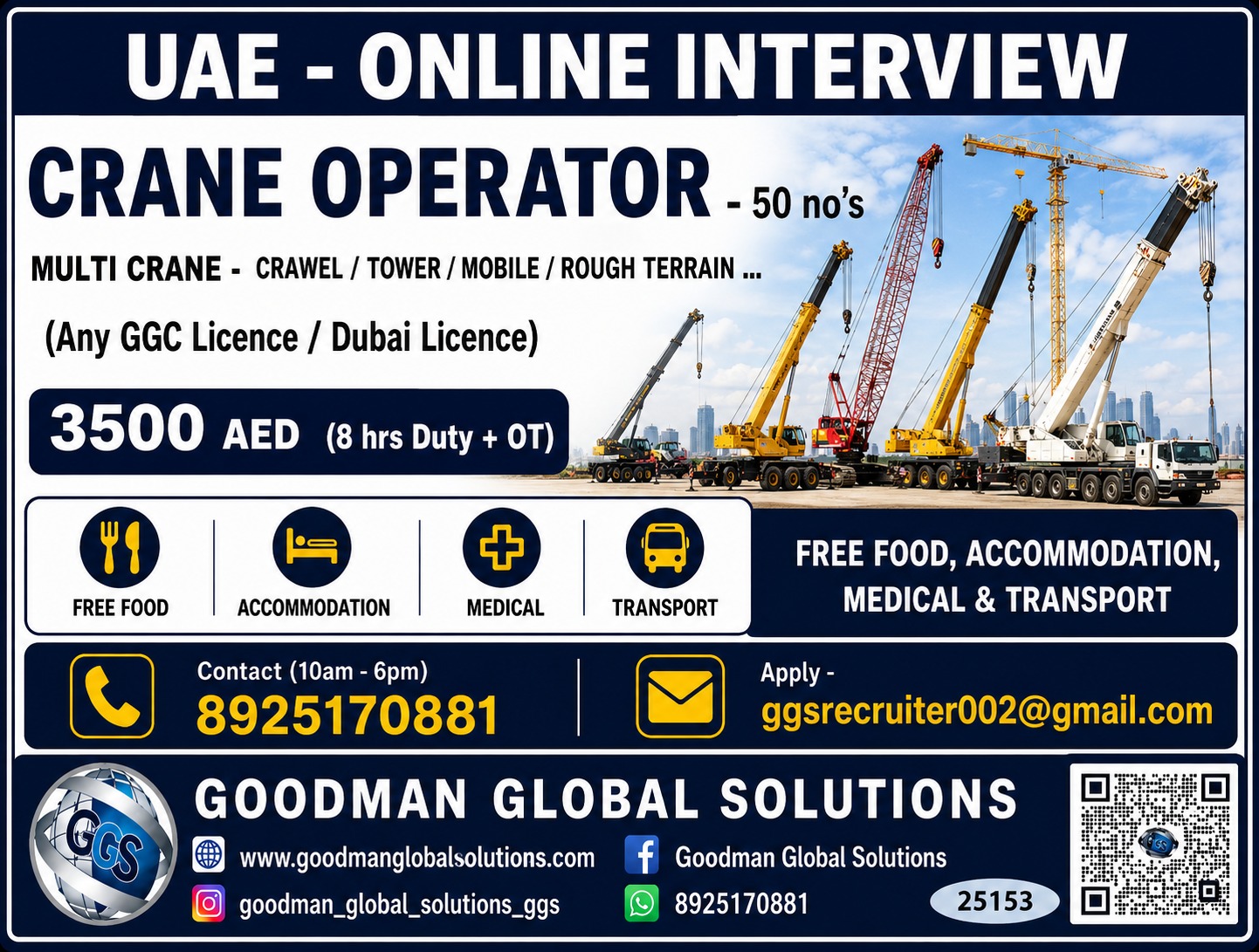 REQUIREMENT – UAE – LONG TERM ONLINE INTERVIEW -CV SHORTLISTING UNDER PROCESS