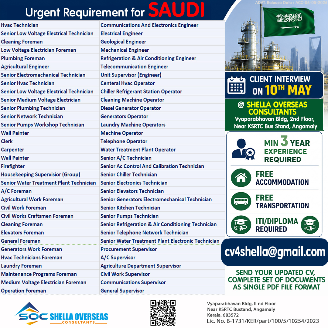 Saudi Arabia Many Job Vacancies