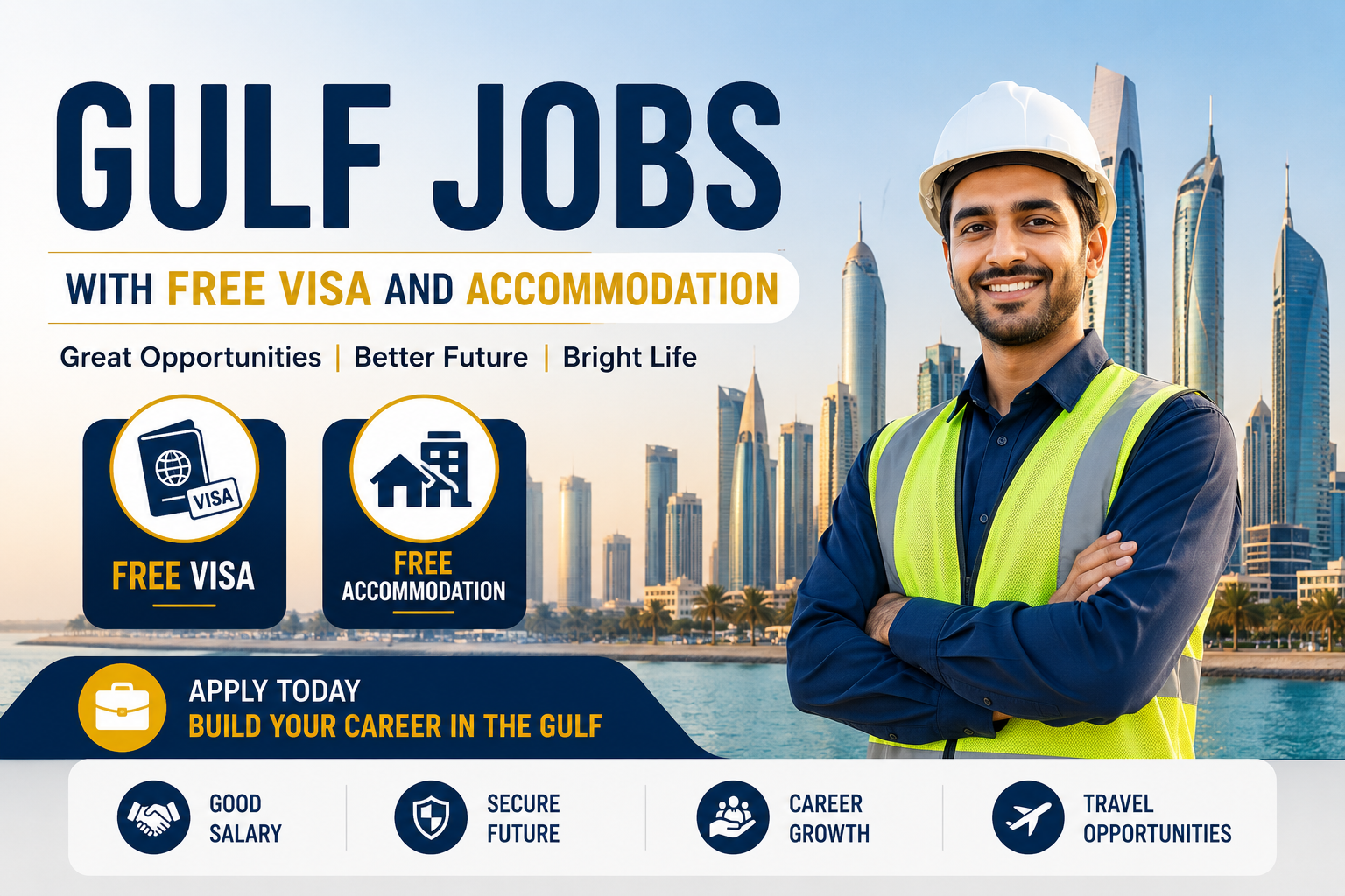 Gulf Jobs with Free Visa and Accommodation