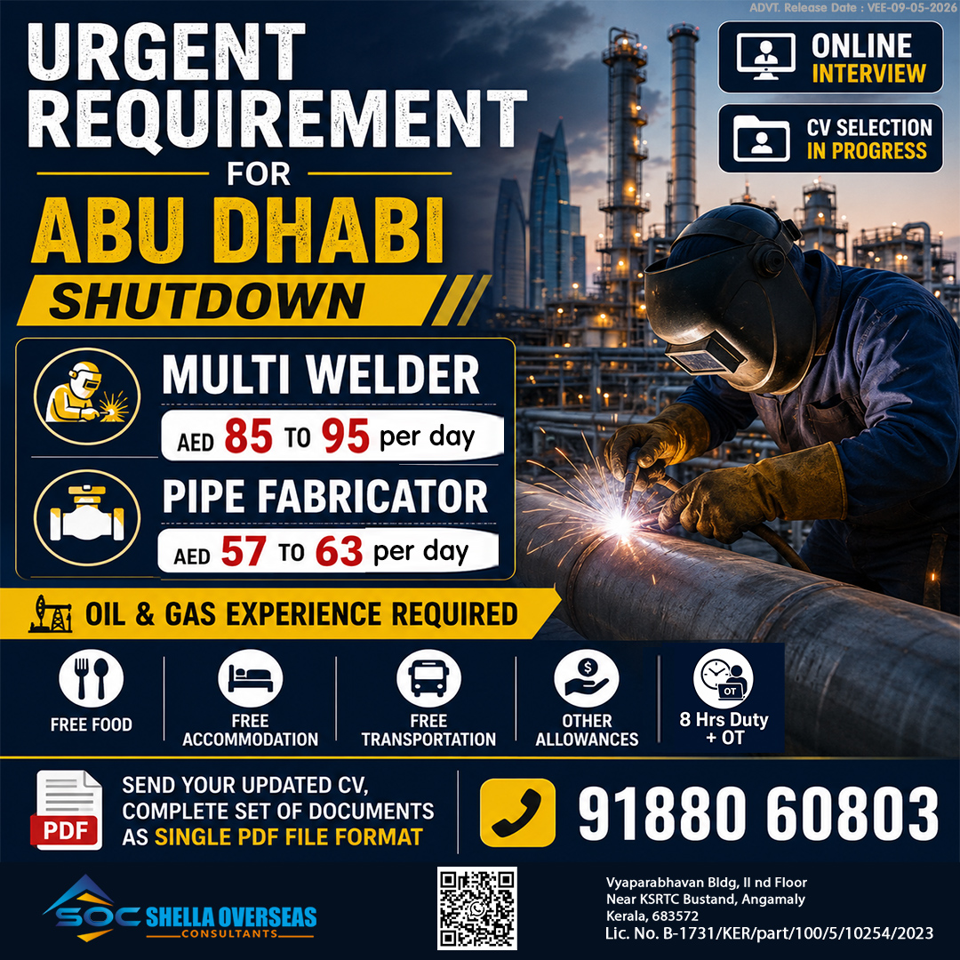 Multi Welder, Pipe Fabricator Abu Dhabi