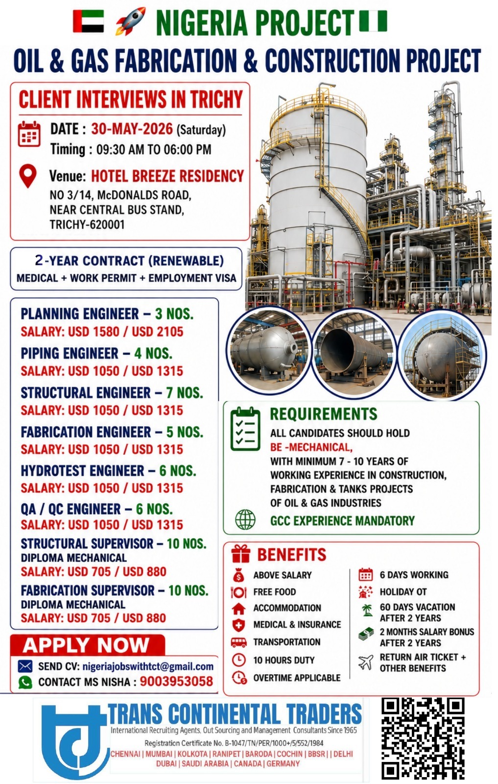 MEGA RECRUITMENT FOR NIGERIA-OIL AND GAS FABRICATION PROJECTS