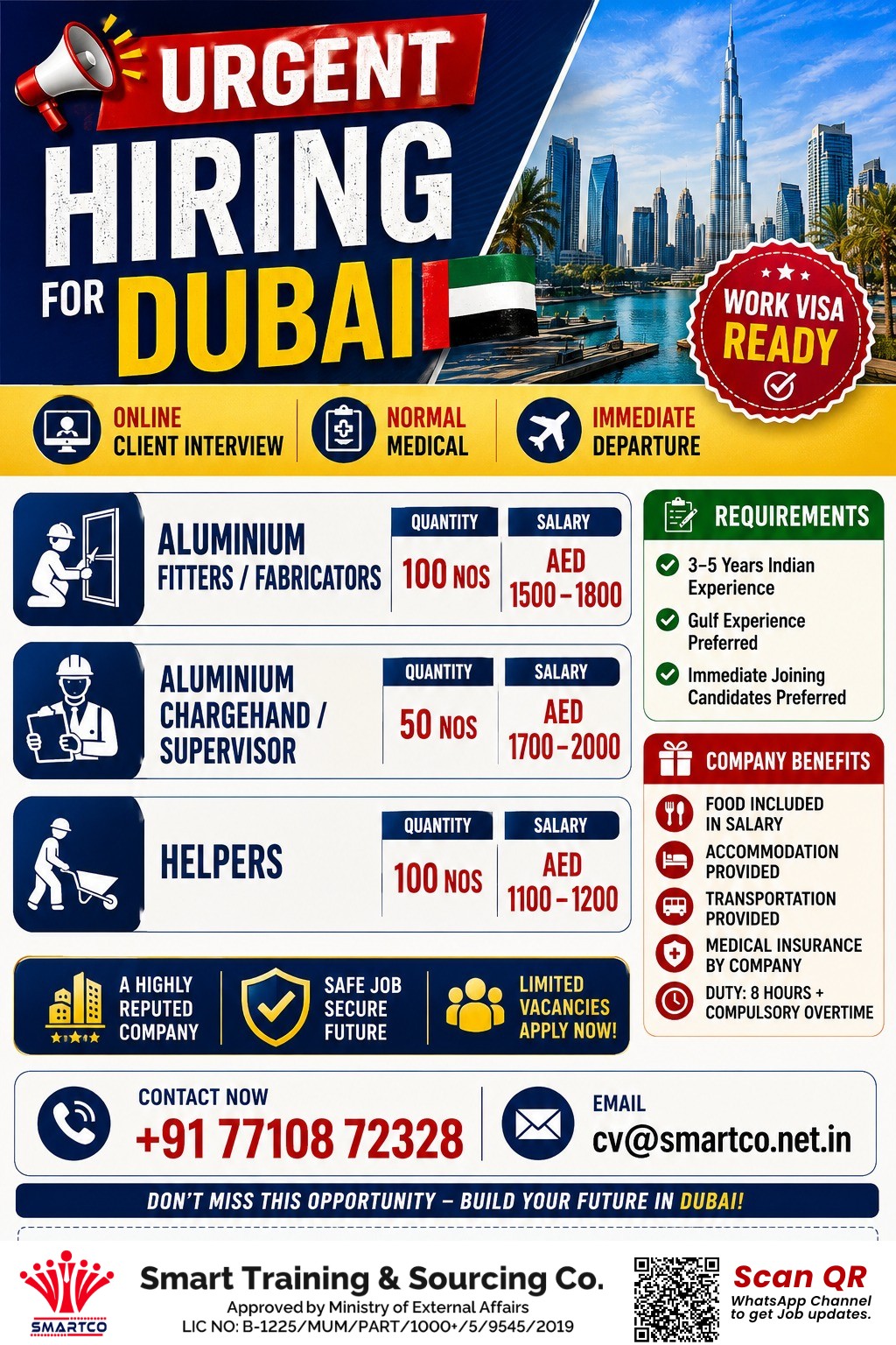 URGENT HIRING FOR DUBAI