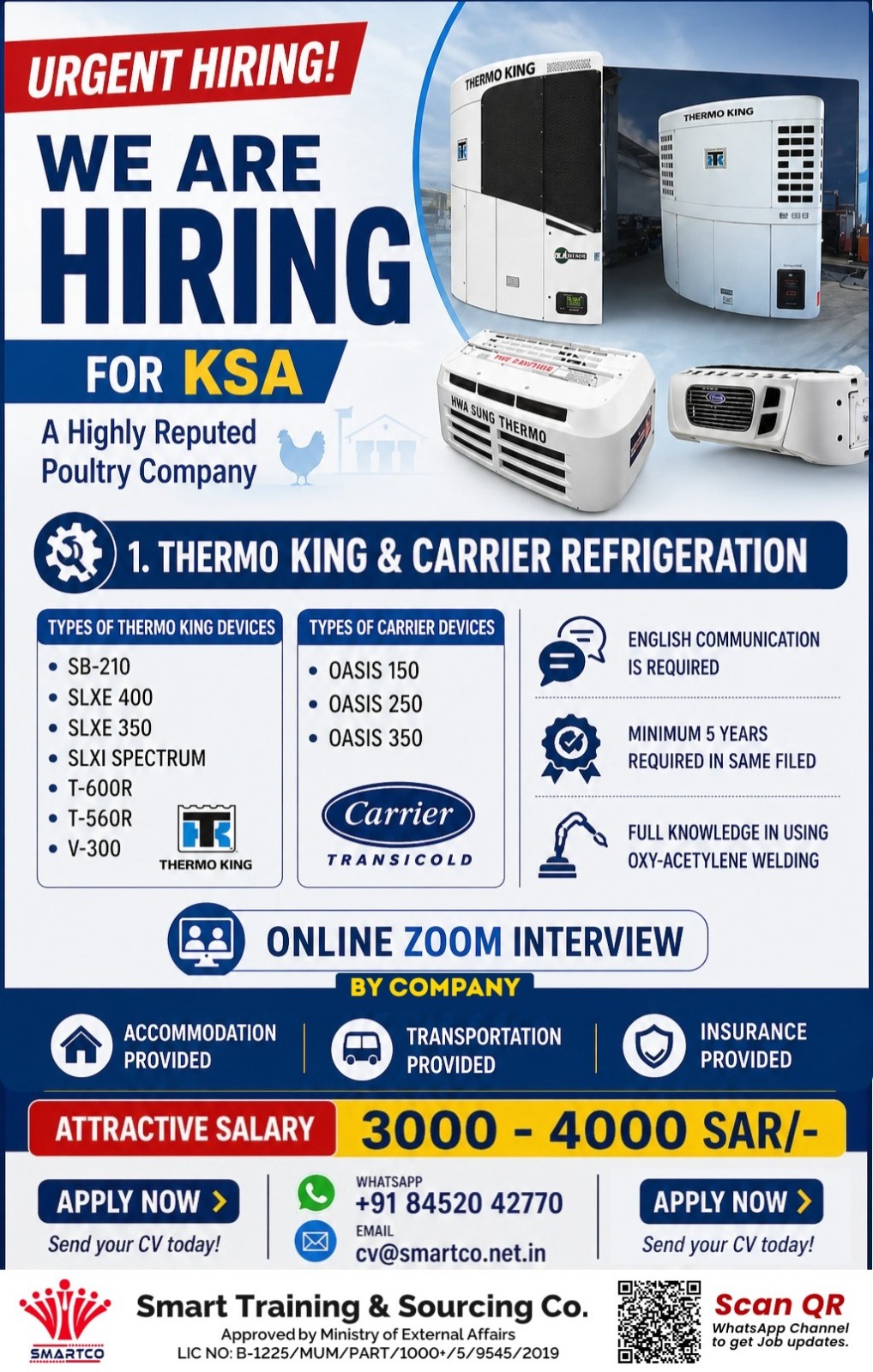 WE ARE HIRING FOR KSA A Highly Reputed Poultry Company
