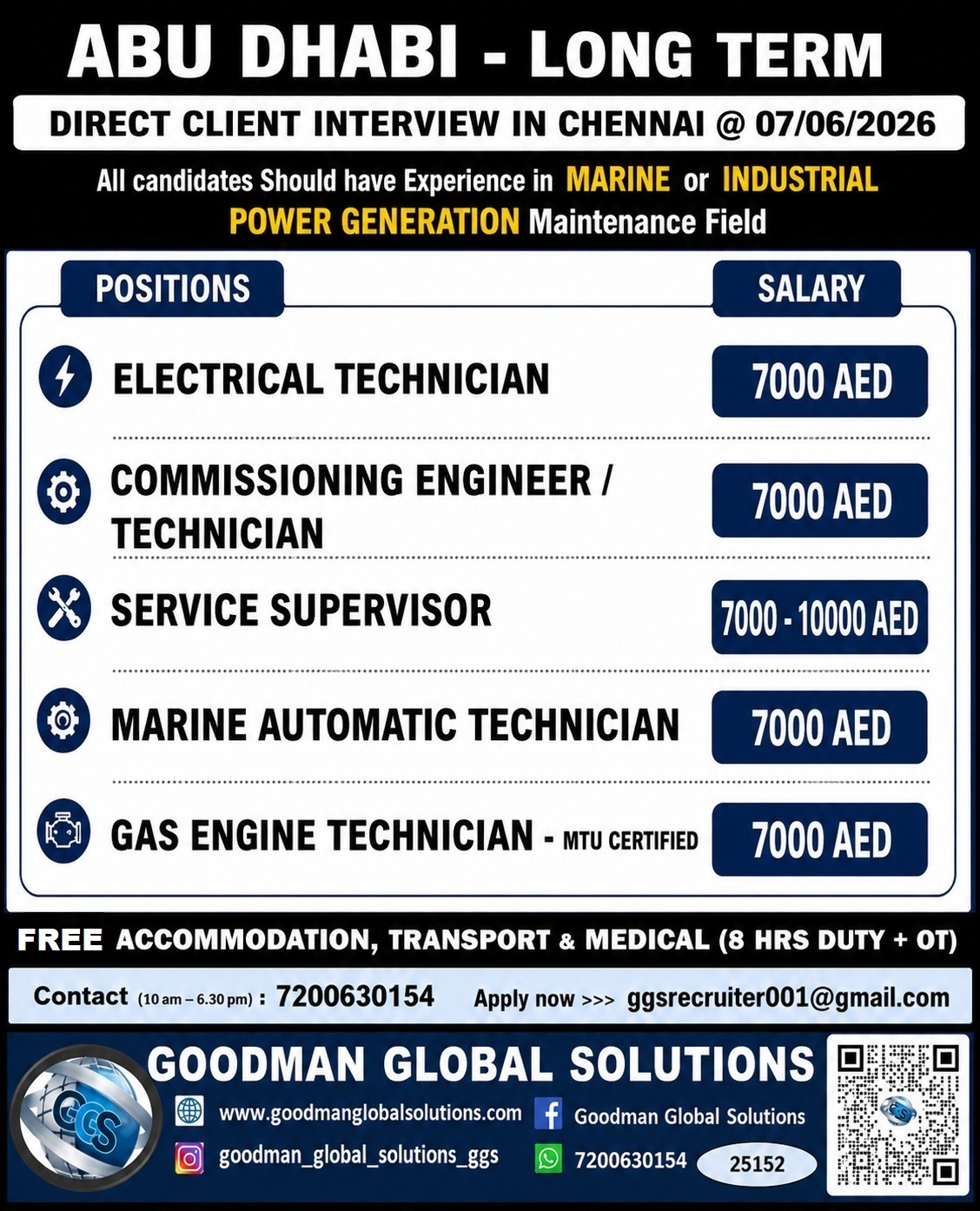 URGENT REQUIREMENT – ABUDHABI – LONG TERM DIRECT CLIENT INTERVIEW IN CHENNAI ON 07/06/2026