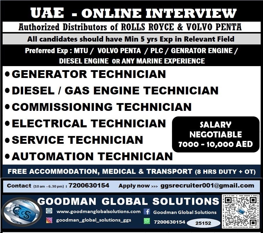 REQUIREMENT -ABUDHABI – LONGTERM PROJECT ONLINE INTERVIEW