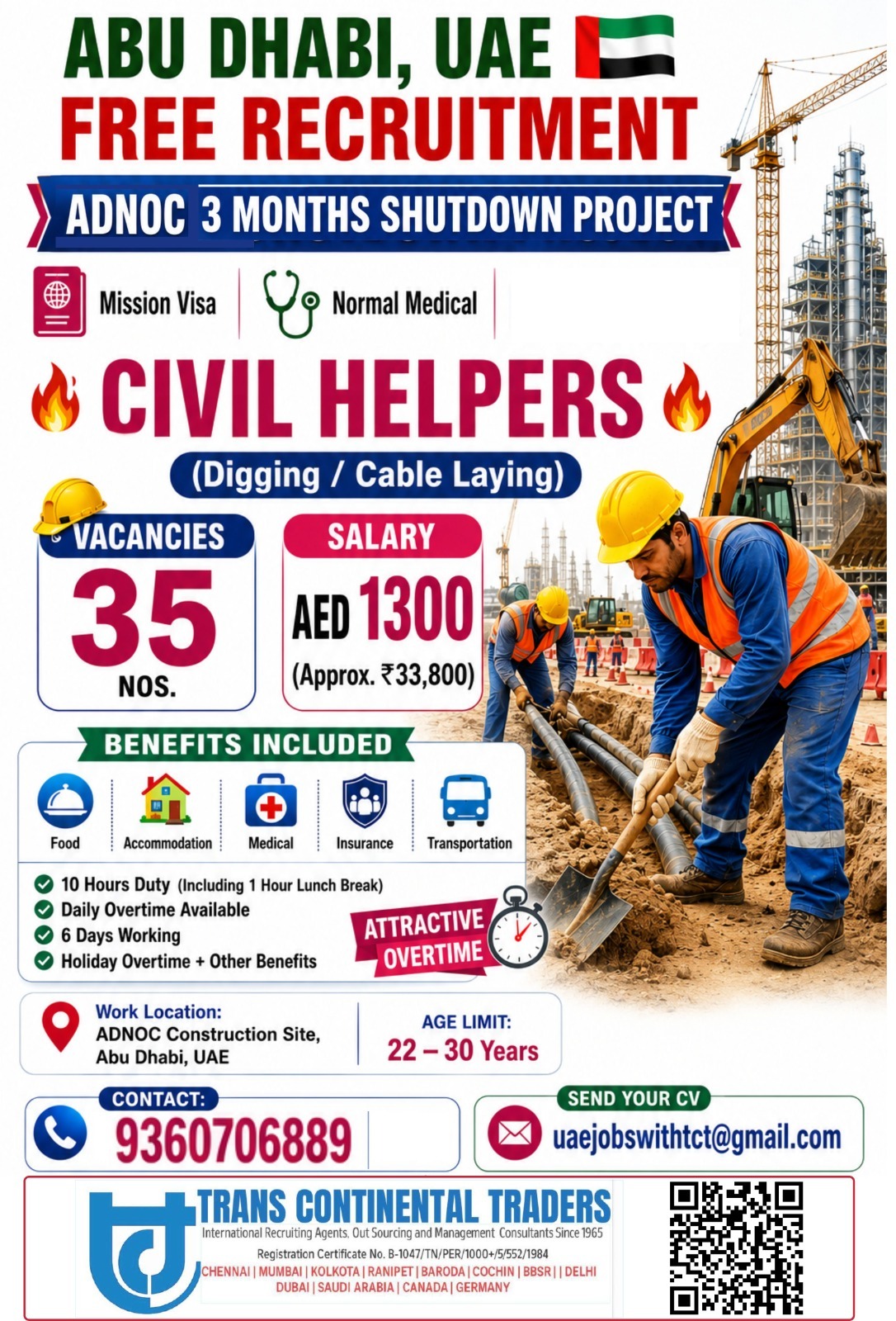 FREE RECRUITMENT ADNOC 3 MONTHS SHUTDOWN PROJECT-ABU DHABI CALL FOR MORE DETAILS 9791553048