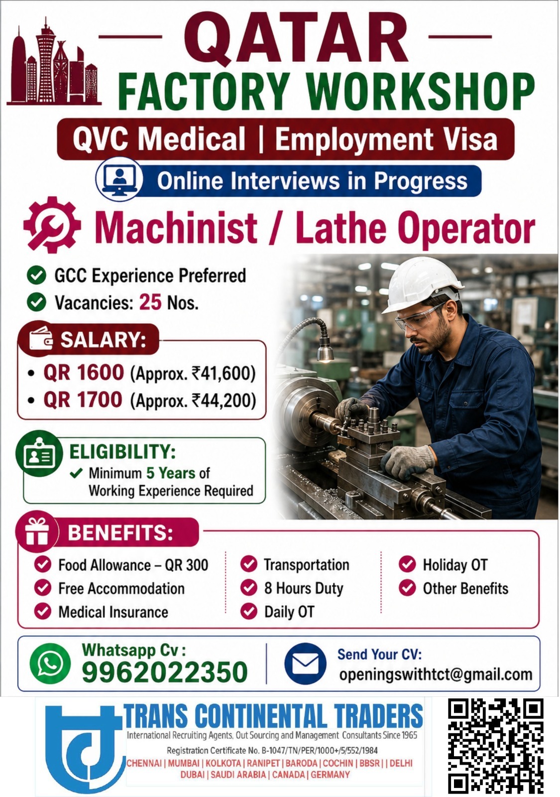 HIRING FOR QATAR LEADING FACTORY WORKSHOP | CLIENT ONLINE INTERVIEWS IN PROGRESS CALL FOR MORE DETAILS 9791553048