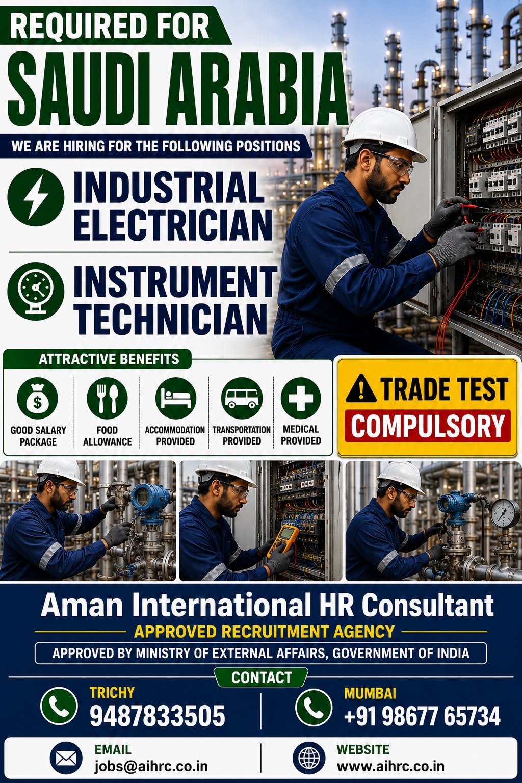 Saudi Arabia – Industrial Electrician & Instrument Technician