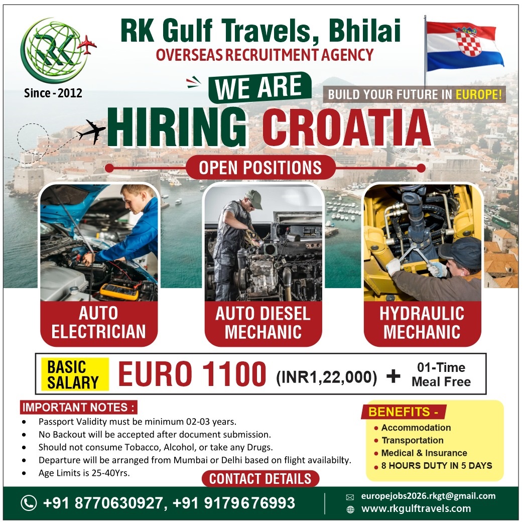HIRING FOR A LEADING HEAVY AUTOMOBILE WORKSHOP-CROATIA (EUROPE)