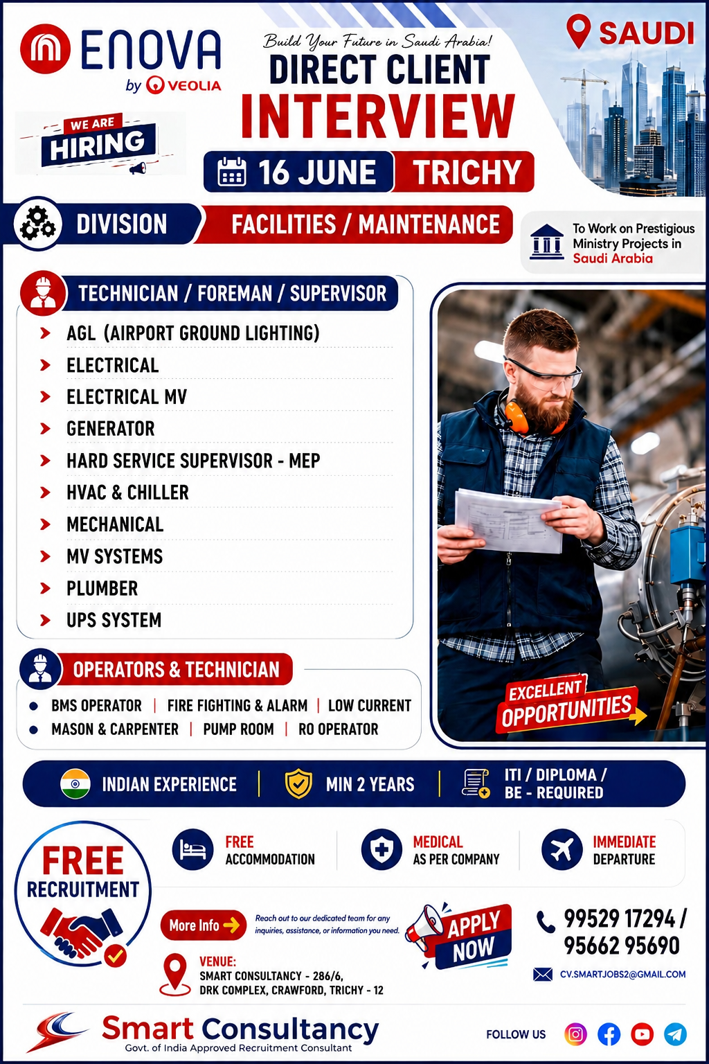 🇸🇦 Saudi Arabia Direct Client Interview | ENOVA by VEOLIA | Free Recruitment