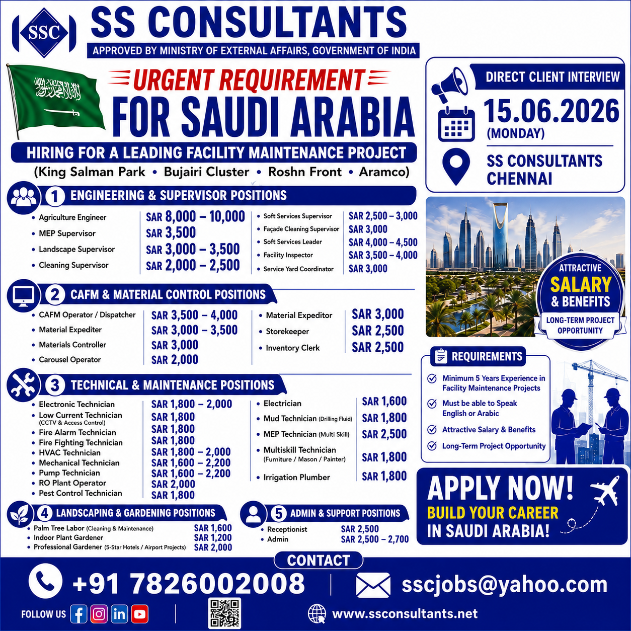 eceptionist & Admin Jobs in Saudi Arabia | Direct Client Interview | Gulf Jobs 2026