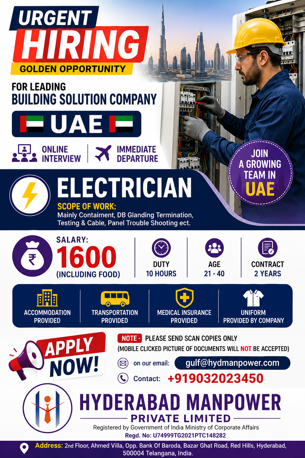 Urgent Hiring for A Leading Building Solution Company – UAE