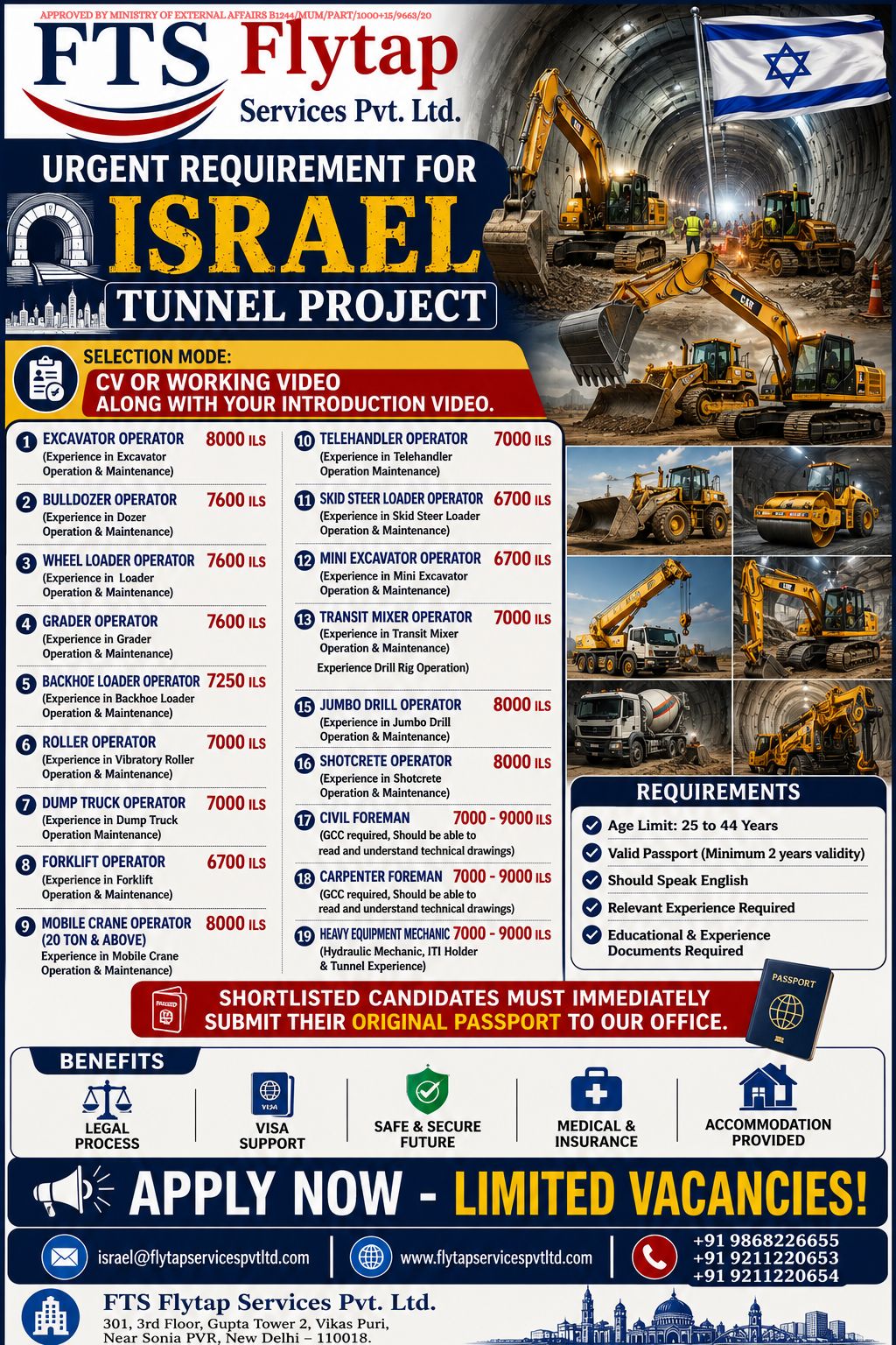 🚧 Urgent Hiring for Israel – Tunnel Project 🇮🇱