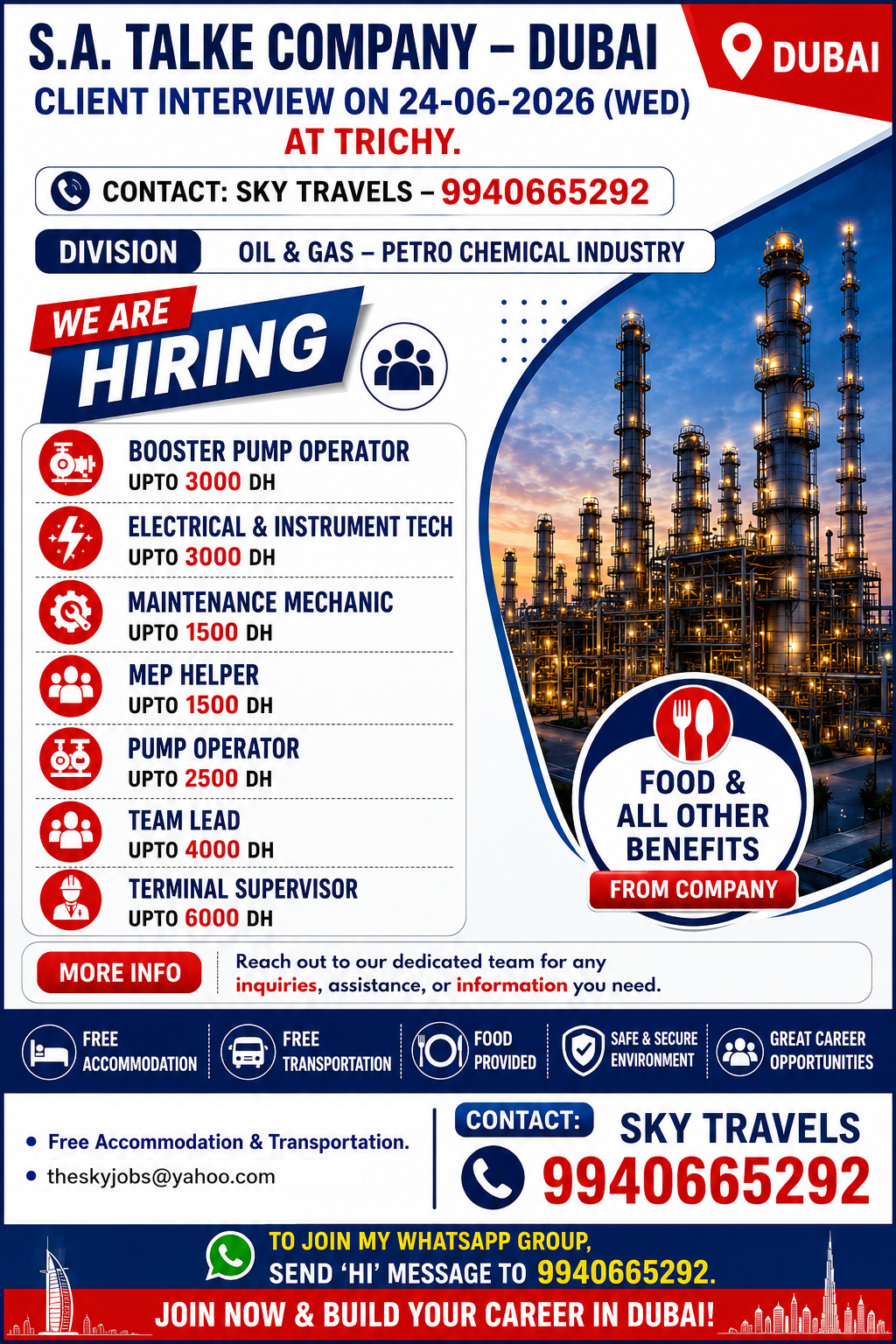Urgently Required For Leading Company – Dubai.
