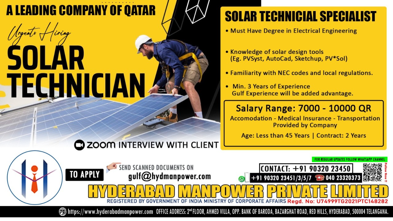 Hiring for Maintenance Company of Qatar