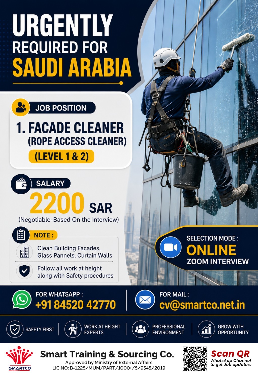 URGENTLY REQUIRED FOR SAUDI ARABIA