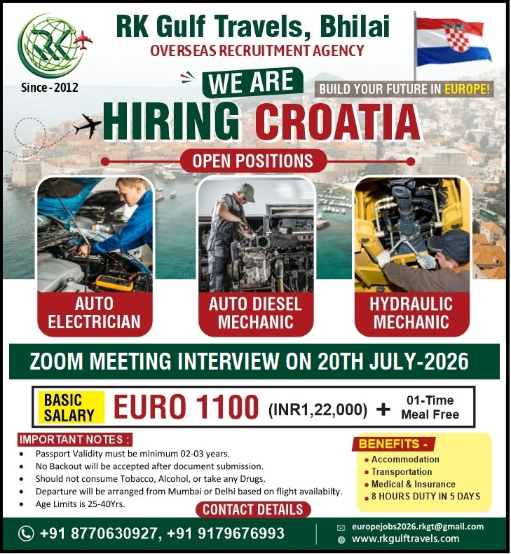 HIRING FOR A LEADING COMPANY – CROATIA (EUROPE)
