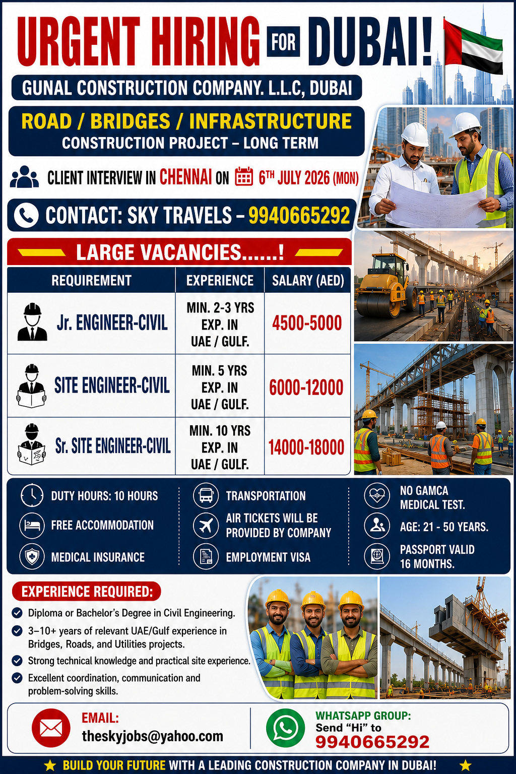 Urgently Required For Leading Company – Dubai.