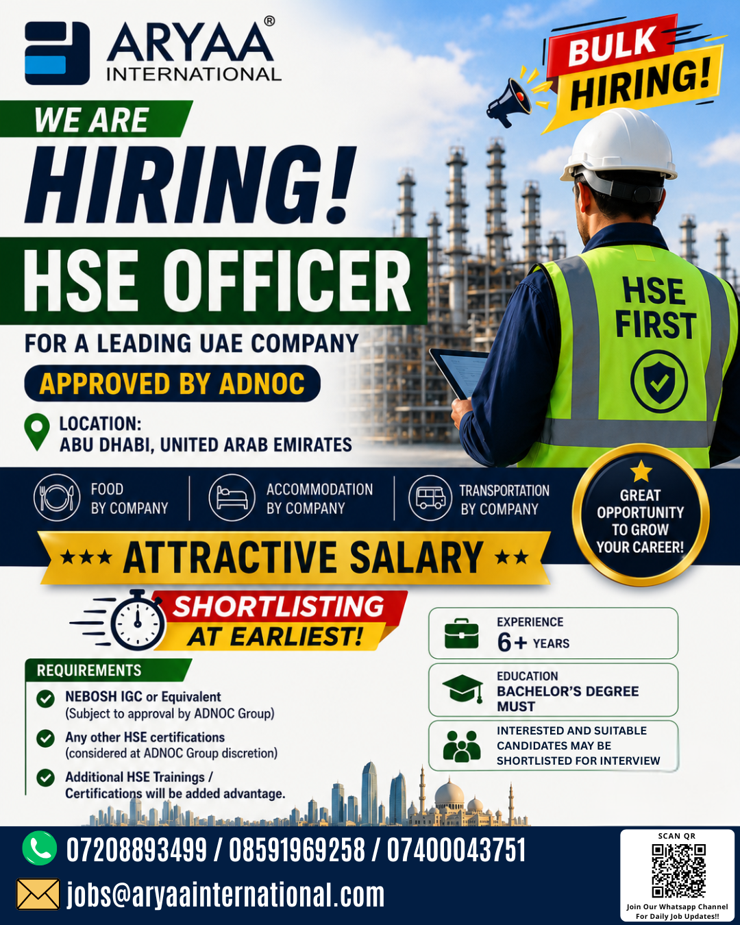 Bulk Hiring Alert: HSE Officers for Leading UAE Company!