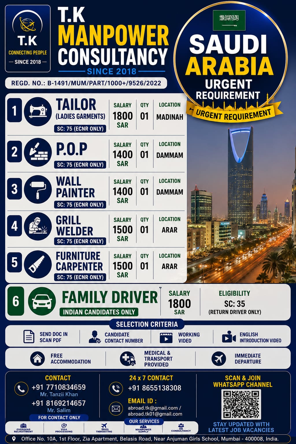 SAUDI ARABIA VACANCY – 🇸🇦