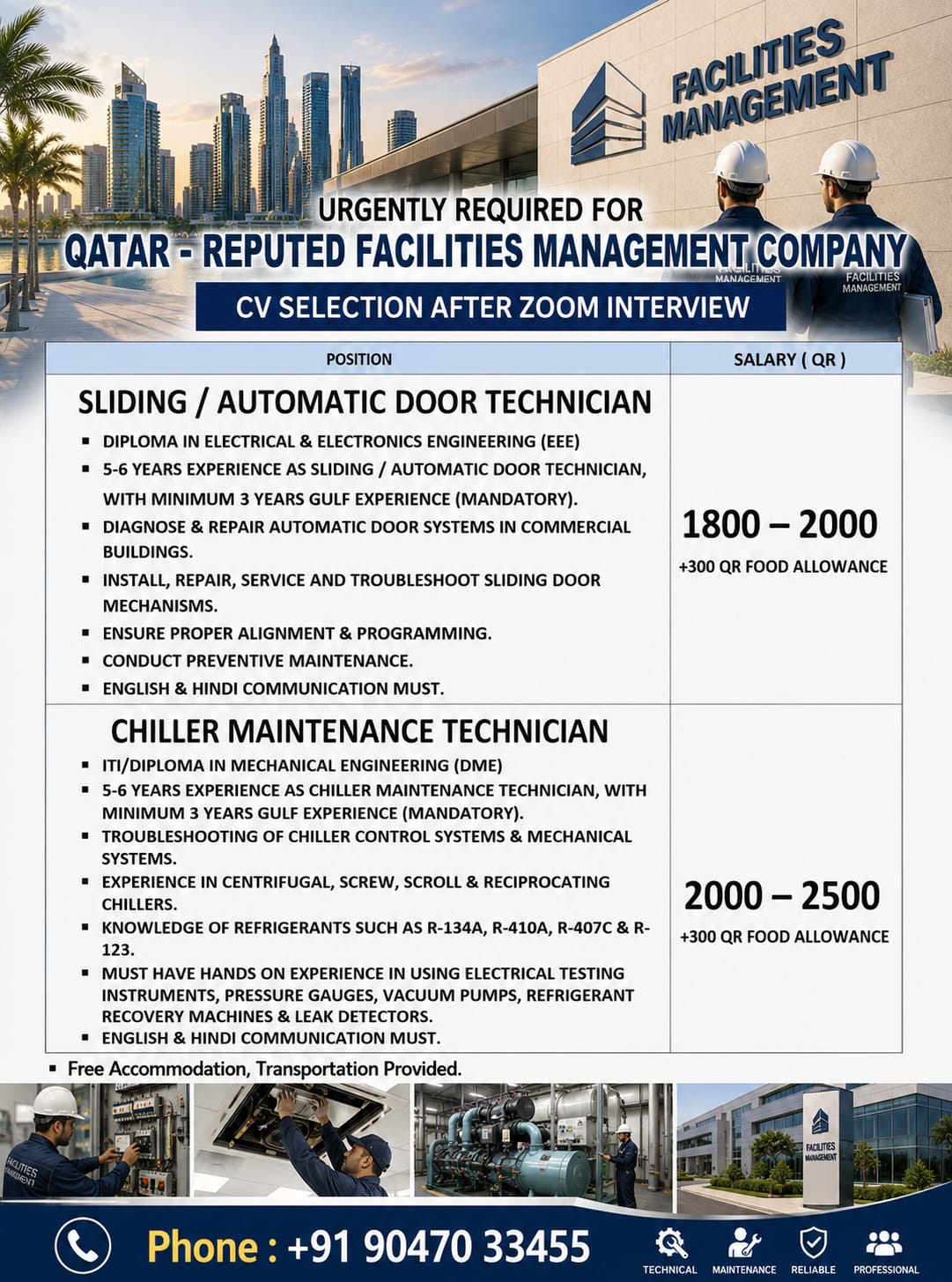 Qatar_Reputed Facilities Management Company_Cv Selection After Zoom Interview