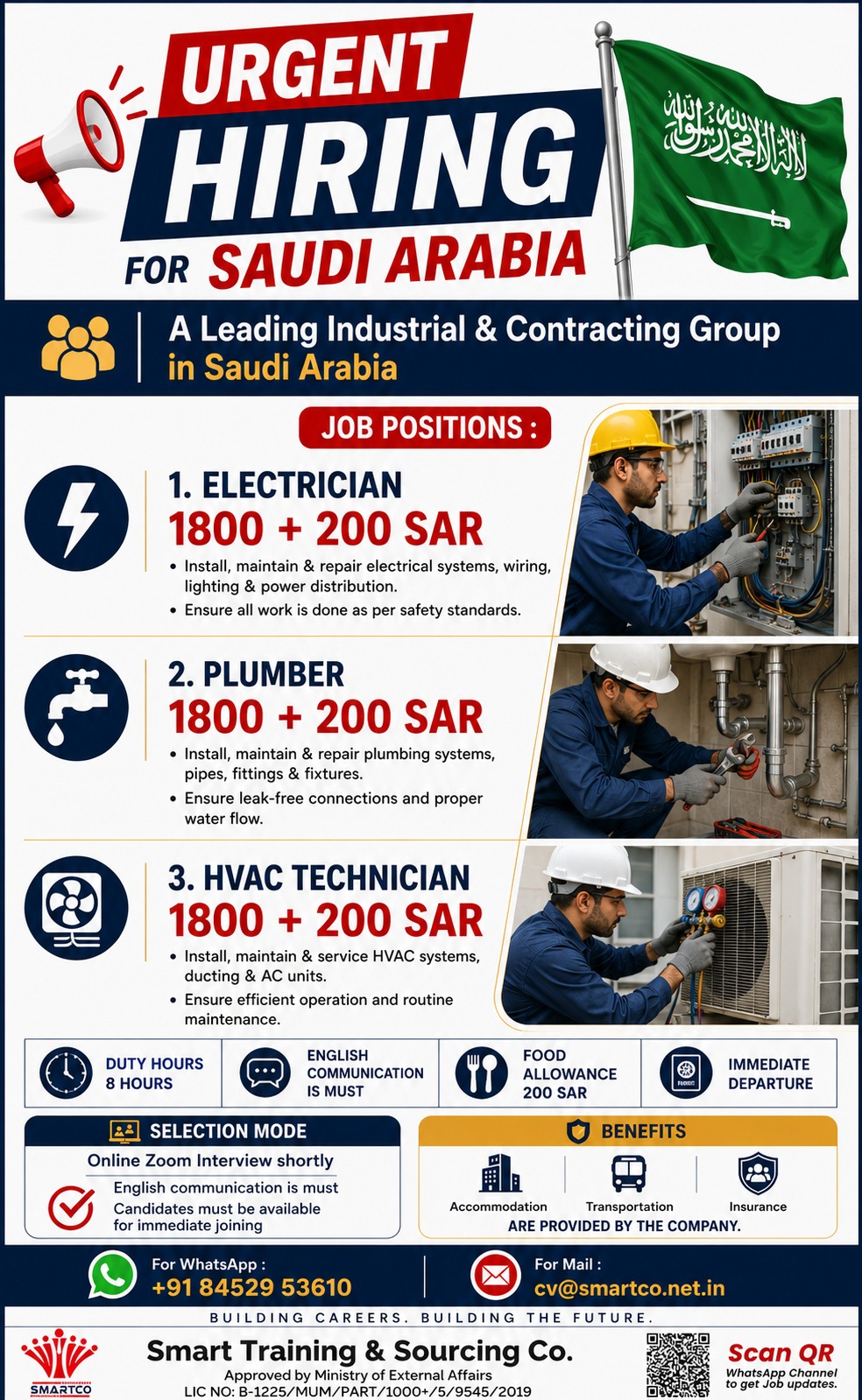 URGENT HIRING FOR SAUDI ARABIA A Leading Industrial & Contracting Group in Saudi Arabia