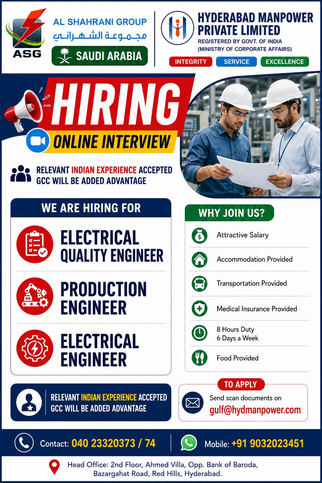 Hiring for Saudi Arabia