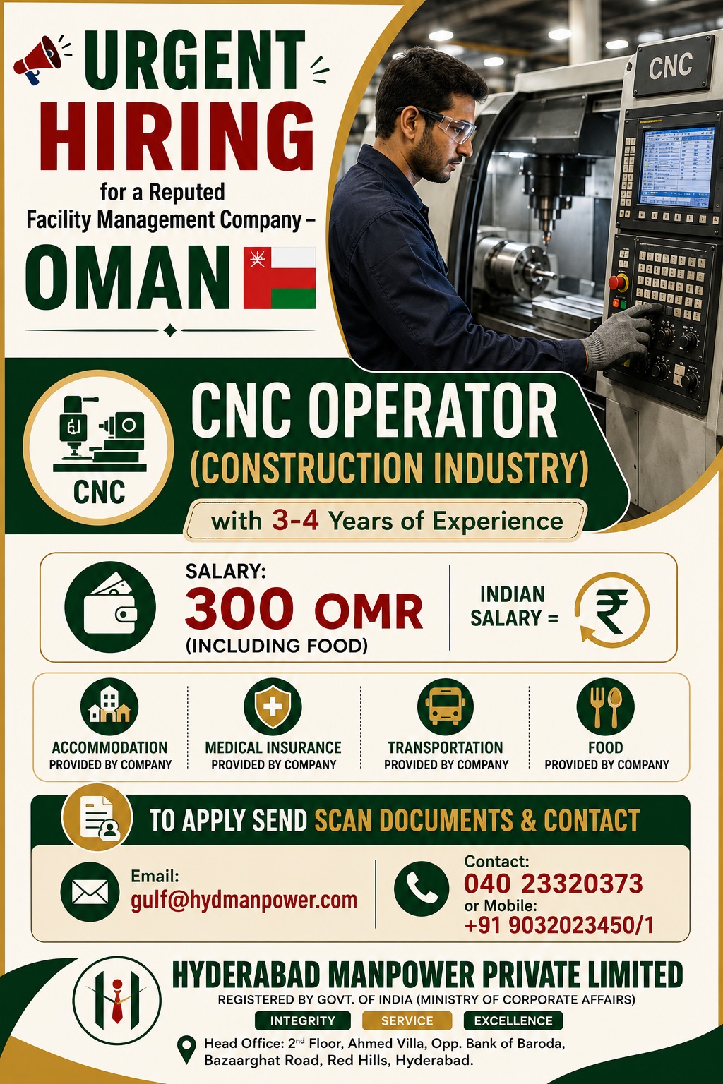 Urgent Hiring for A Reputed Facility Management Company – Oman