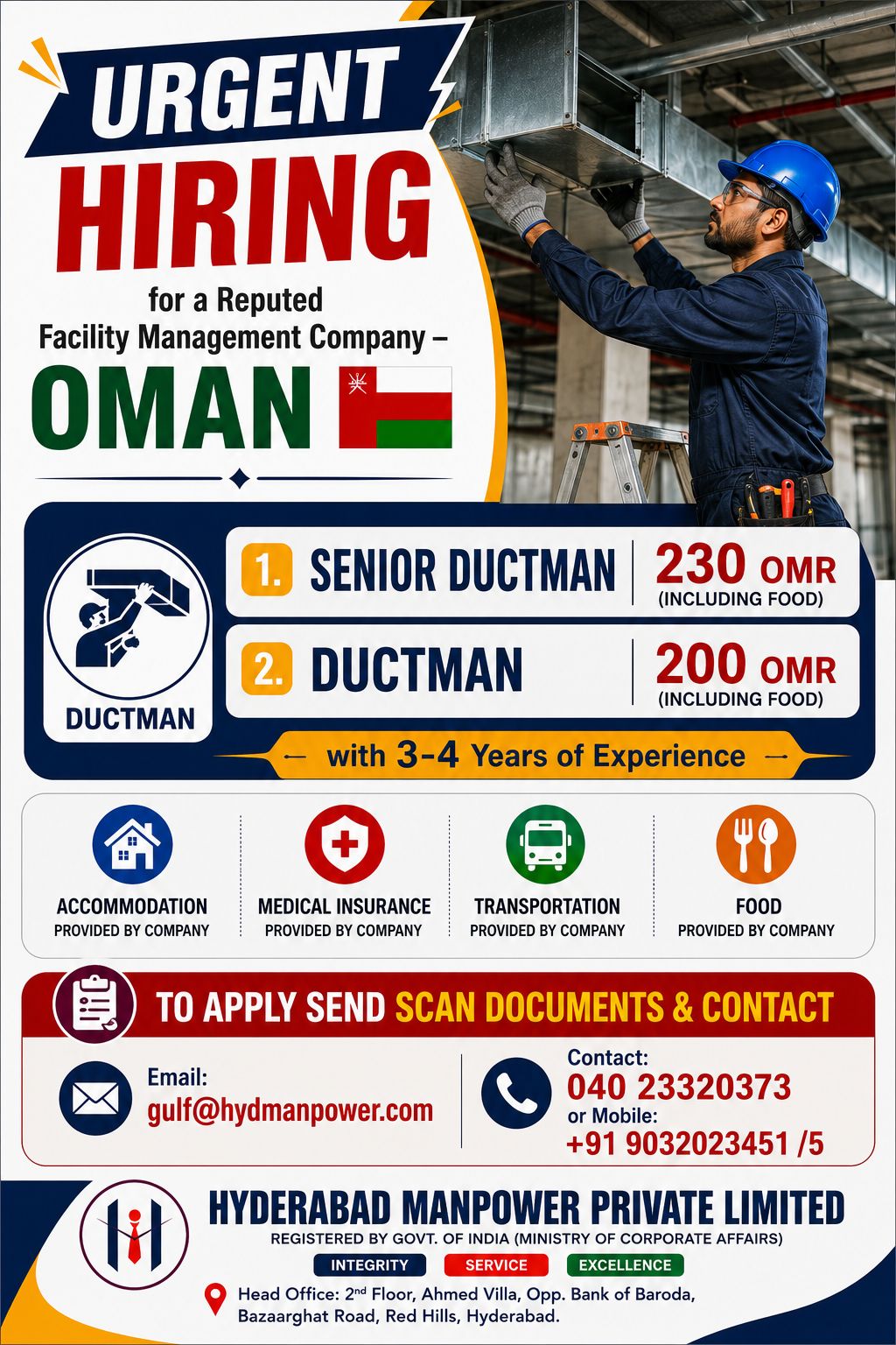 Urgent Hiring for a Reputed Facility Management Company – Oman