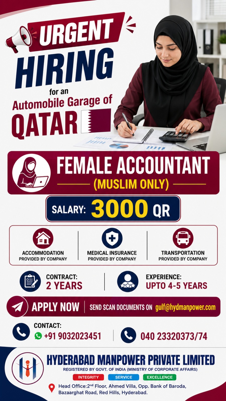 Urgent Hiring for Automobile Garage of Qatar