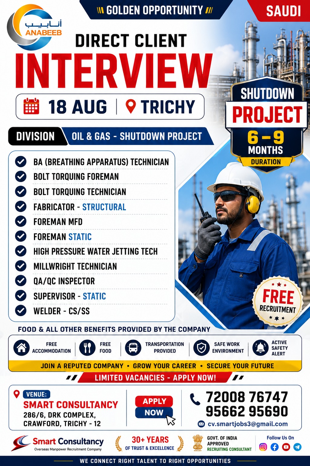 GOLDEN OPPORTUNITY – SAUDI ARABIA ANABEEB – Oil & Gas Shutdown Project