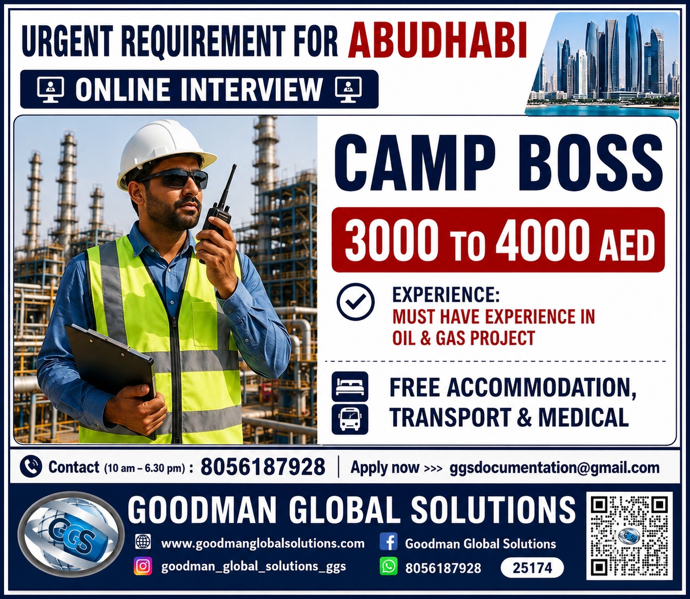URGENT REQUIREMENT – ABU DHABI ONLINE INTERVIEW – CV SHORTLISTING UNDER PROGRESS