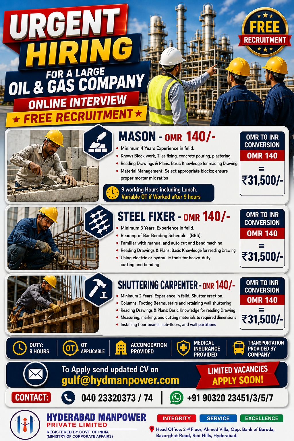 Urgent Hiring for Oil & Gas Company