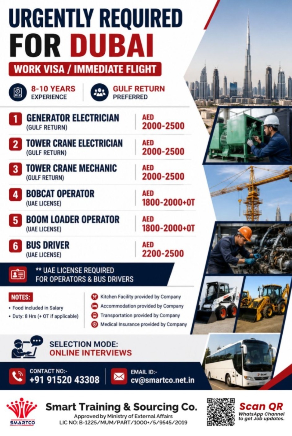 URGENTLY REQUIRED FOR DUBAI WORK VISA / IMMEDIATE FLIGHT