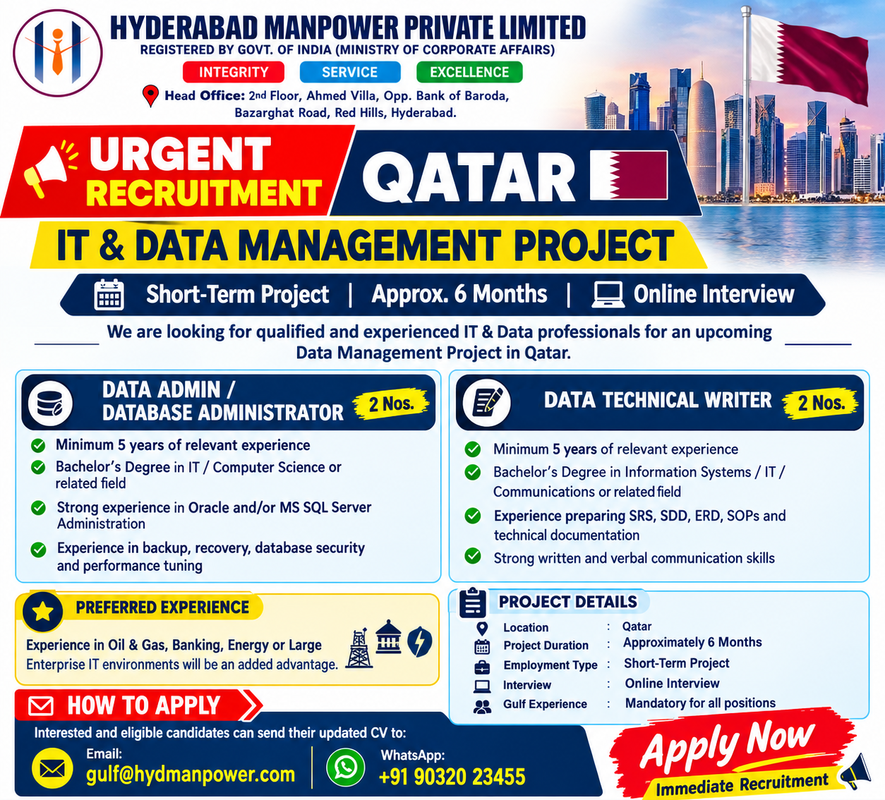 🚨 URGENT RECRUITMENT – QATAR 🇶🇦