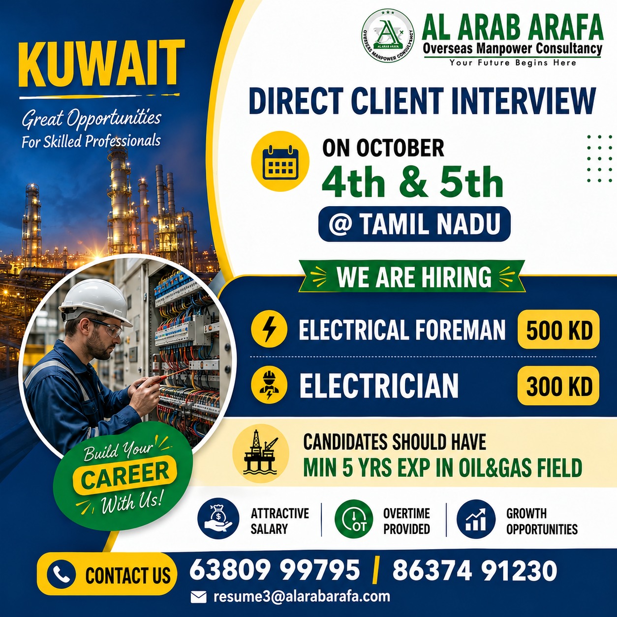 DIRECT CLIENT INTERVIEW ON 05.10.2026 @ TAMILNADU