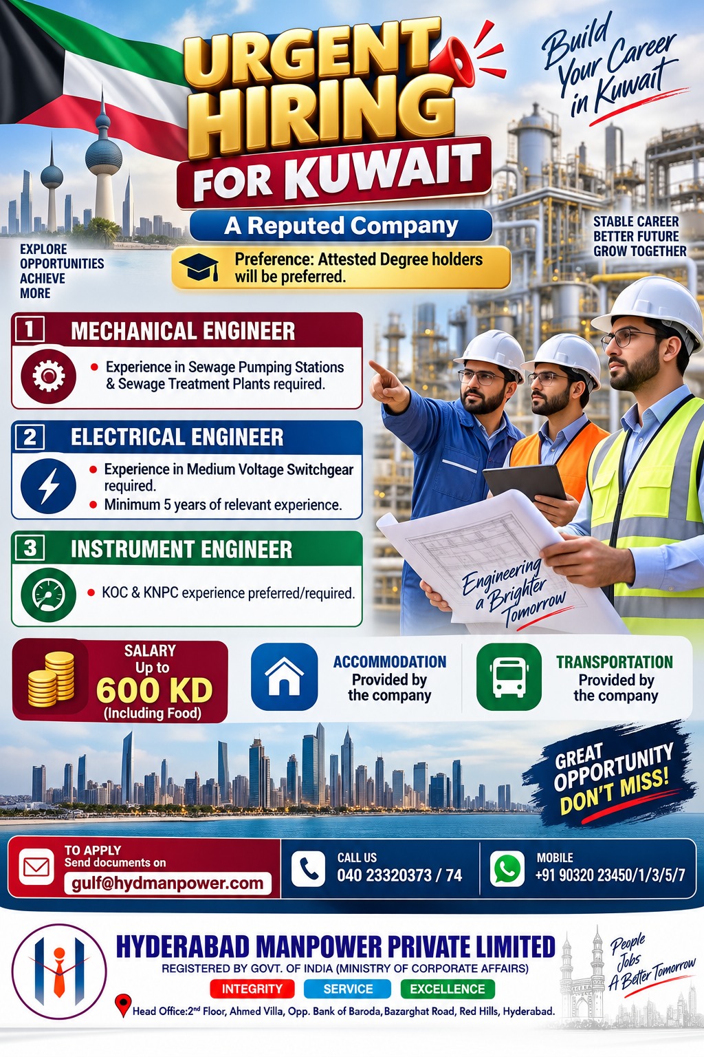 Urgent Hiring for Kuwait