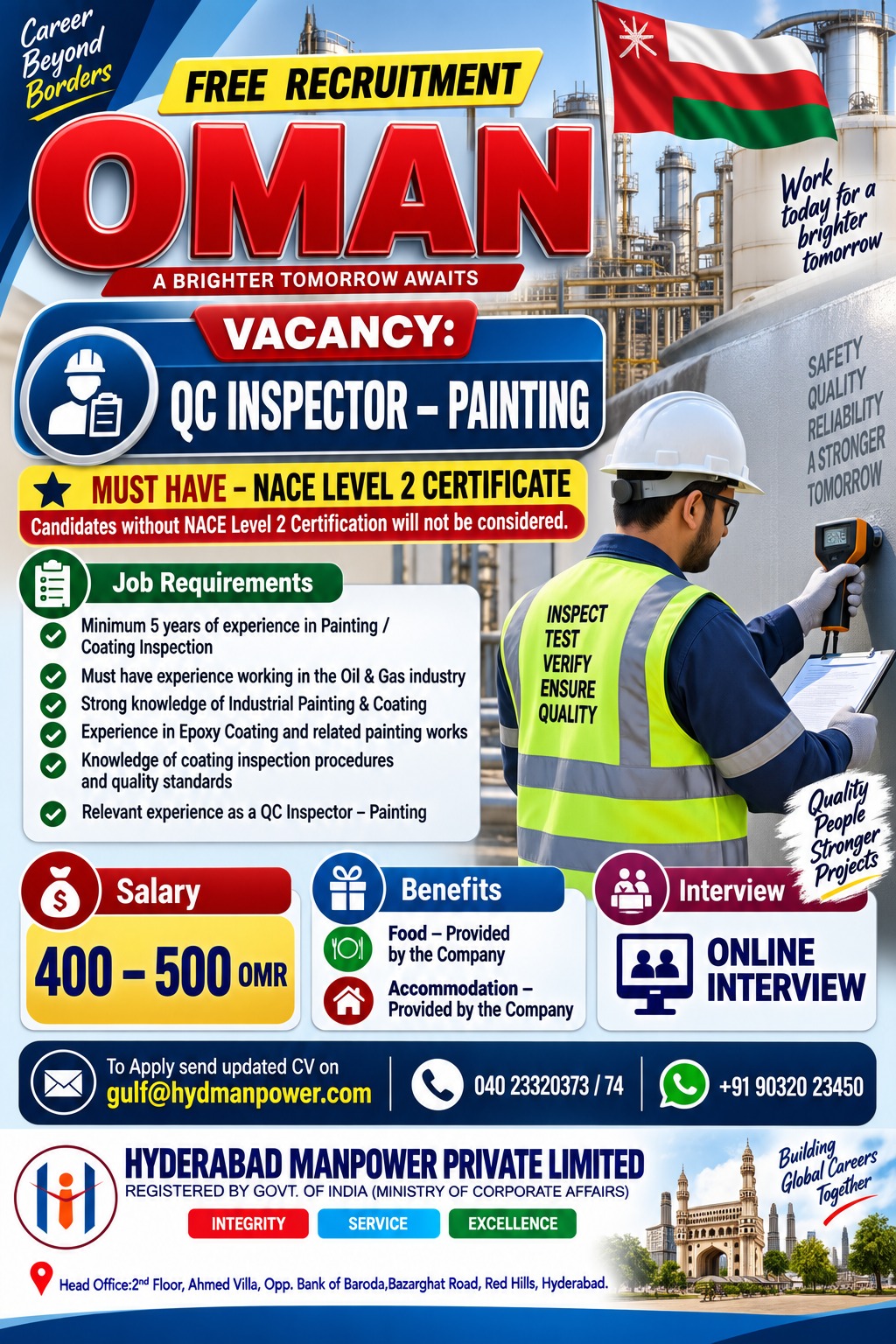 OMAN – FREE RECRUITMENT _ VACANCY