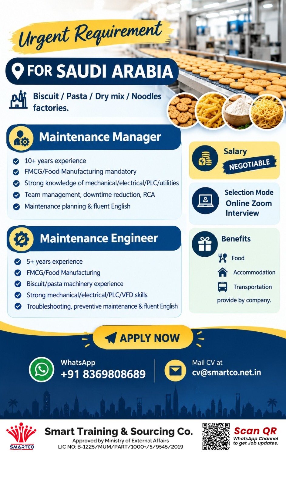 Urgent Requirement FOR SAUDI ARABIA